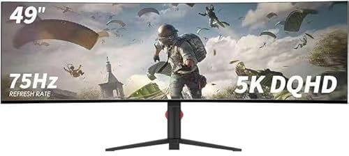 49 Inch Wide Dual QHD (5120x1440) IPS Surface Game Display, 75 Hz, 49 Inch montior. HDR 400, Hidden Inside, USB-C, Interchangeability VESA100 * 100mm, Tilt Height Adjustment Possible, G-Sync