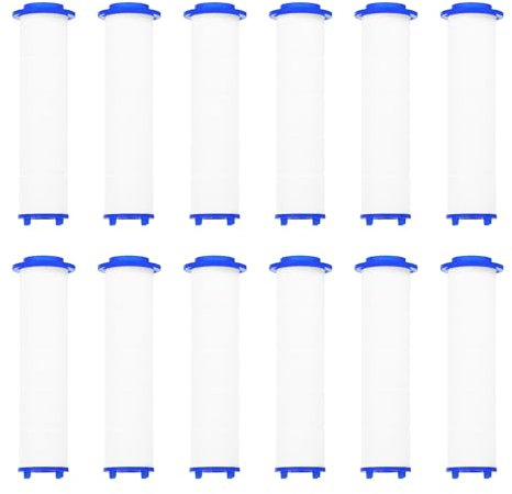 sourcing map 12 Pcs Shower Head Filter 3.3 Inch PP Cotton Filter Cartridge Replacement High-Pressure Handheld Fan Shower Jet Sets