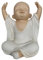 Goldbach Buddha Figur Mönch Kind 13,5cm Boho beige weiß Zen Glücksbringer lachend Yoga Positive Energie