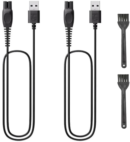 2 Stück 5V QP2724 Ladekabel für Philips Norelco Rasierer One Blade 360 QP2720 QP2734 QP2824 QP4530 QP4631 MG7910 MG5910 MG9510 MG9520 Lader Kabel, mit Sie zwei Reinigungsbürsten (Keinnetzteil)