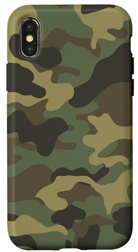 Hülle für iPhone X/XS Camouflage grün braun Militär Armee Military Bundeswehr