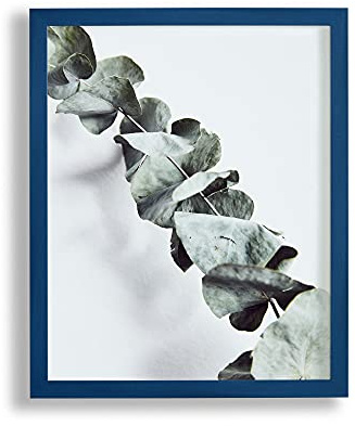 VO design Holzrahmen Finn für Bild 80x120cm Dunkelblau mit Acrylglas | Bruchsicheres 1mm Acrylglas klar und 2,5mm weiße MDF-Rückwand