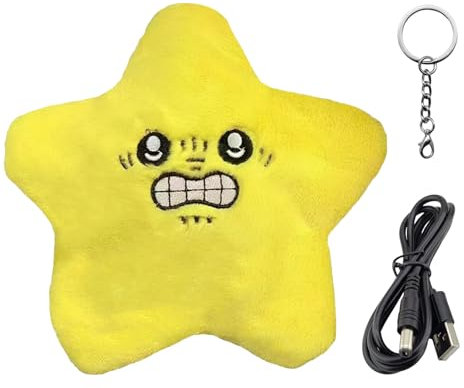 AOUZOVLI Angry Star Toy, Angry Star Wütendes Seestern-Spielzeug, Wütender Plüschstern Moving Shooting Star Plush Toy, Angry Star Plush Geeignet für Rucksackanhänger Und Schlüsselanhänger