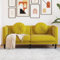 KOIECETA Sofa Polstersofa mit Kissen 2-Sitzer Zweisitzer Loungesofa Design Sofa für Wohnzimmer Couch Wohnzimmersofa Modern Gelb Samt