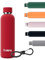 Exllena Insulated Water Bottles 500ml with Clip, Double Wall Vacuum Drinks Bottle Keeps Drinks Cold 24 Hrs/Hot 12 Hrs, Stainless Steel Water Bottle BPA Free (Red)