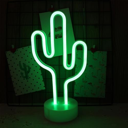 GOMETY LED Kaktus, Neon Schild LED Neonlicht mit Batterie oder USB, Kaktus Neon Zeichen Lichter Neonlicht für Weihnachten Geburtstagsgeschenk Party Kinder Wohnzimmer Bar Hochzeitsdekor