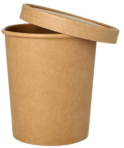 Starpak 500 Suppenbecher + Deckel, Pappe rund 940 ml Ø 11,5 cm · 13 cm braun