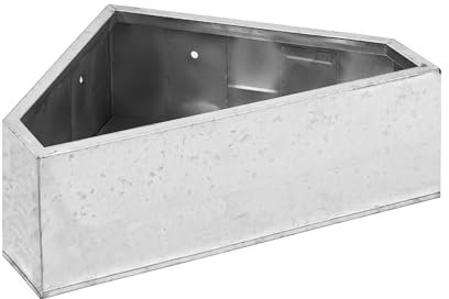 Wiesenfield Futtertrog 30 l 64 x 45,5 x 21 cm feuerverzinkter Stahl Wandmontage in Ecken Schweinetrog Futterbox