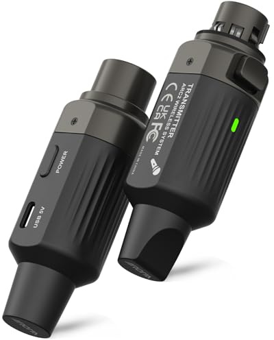 Ulumac Aroma Wireless XLR Transmitter and Receiver, Professional UHF Wireless Microphone System for Stable Transmission, 7-Channel, 130ft Range, Mic Adapter for Dynamic Mic/Audio Mixer/PA/Church, ARC2