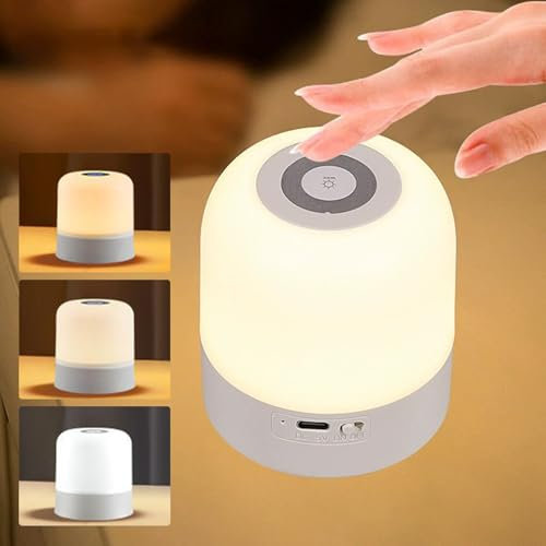 Lampada da Comodino Touch Dimmerabile Mini Lampada da Tavolo senza Fili Lampada LED Ricaricabile con 3 Modalità Lampada LED da Tavolo Lampada Comodino Lampada Touch Luce Notturna per Cameretta