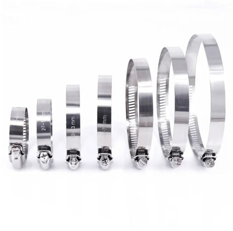 dvnFWKc Adjustable Hose Clamps 201 Stainless Steel Hose Clamps Hose Clamps For Pipes 8-300mm(200-220mm 2pcs)