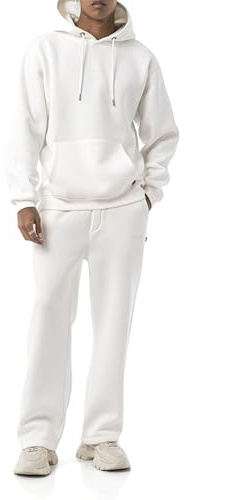 Redbridge Tuta da jogging con cappuccio e pantaloni da jogging Premium Sweat Anzug Loose Fit, bianco, S