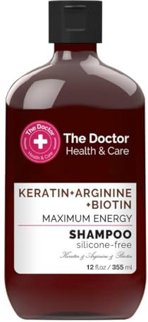 The Doctor Health & Care Keratin + Arginin + Biotin Shampoo, Maximum Energy, Silikonfrei, 355 ml