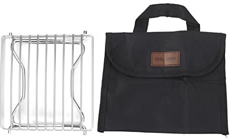 Mini Folding BBQ Grill Rack, Stainless Steel Portable Folding Campfire Grill Mini Campfire Stand Tabletop Cooking Stand With Handbag For Outdoor Picknic Party