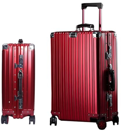 GIIYOEW Aluminium Suitcase Large Silver Suitcase Cabin Suitcase Hand Luggage Suitcase with Spinner Wheels TSA Combination Lock (6, 29in)