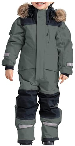 Generisch Schneeanzug Kinder Jungen Skianzug Thermo Skioverall Winter Warm Schneeoverall Winddicht Winteranzug Mit Abnehmbarer Matschanzug Outdoor Softshellanzug