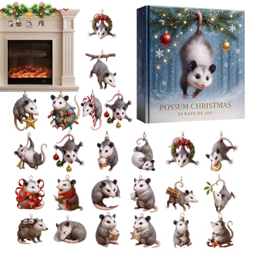 Weihnachtskalender Countdown - 2D Flach Acryl Weihnachten Anhänger - 24 Tage Maritime Mäuse Anhänger Countdown Kalender - Für Männer Frauen Jugend Jugendliche Mann Tochter