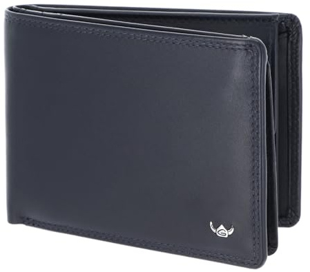 Golden Head Leder Geldbörse Polo RFID Protect Scheintasche mit Geheimfach 1159 Marineblau dunkelblau