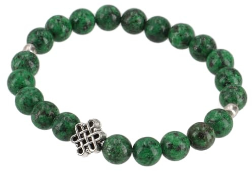GURU SHOP Mala Armband, Handmala Endlosknoten, Buddhistischer Schmuck 8 mm - Jaspis