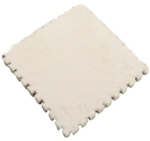 Ineinandergreifende Plüsch-Schaumstoffmatte 30 * 30CM Weiche Plüsch Teppich Matte Puzzle Warme Ineinandergreifende Übung Fliesen Boden Dekoration(Color 1,10Pcs)