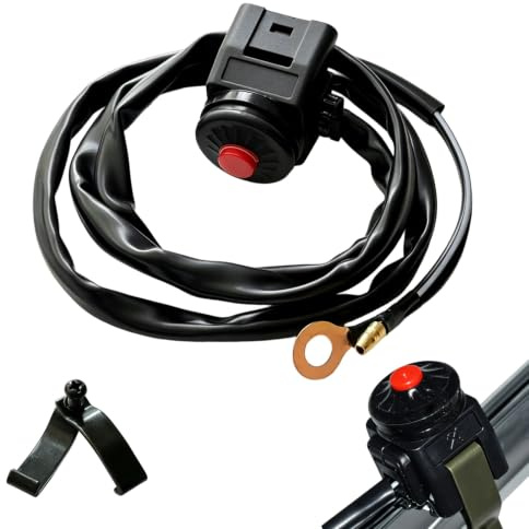 Botón de Bocina del Interruptor de Parada de 7/8 Pulgadas y 22 mm | Interruptor de Arranque con Botón Pulsador Universal, Accesorio para Reparación y Mantenimiento de Moto