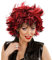 Amakando Gothic Punk Faschingsperücke Sexy Damen Perücke schwarz-rot Frauen Karnevalsperücke Strähnchen Kurzhaarperücke Frauenperücke Fasching Damenperücke Karneval