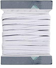 WedDecor Weißes 9 mm flaches Gummiband zum Nähen und Basteln, 5 Meter langes geflochtenes Gummiband, weiche, Glatte Oberfläche, elastische Kordel zum Nähen, Stricken, Kunst und Handwerk, Kleidung