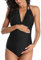 EastElegant Maillots de Bain de Maternité Une Pièce Col en V de Grossesse Maillots de Bain Halter de Maternité Bikini(Noir,Medium)
