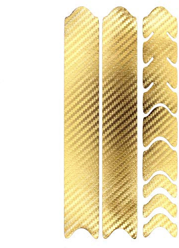 AlphaShield Fahrrad Rahmenschutz Kettenstreben Schutz Folie Aufkleber Rahmen Schutz Carbon MTB BMX Lackschutz Folie K099 (Carbon Gold)