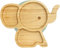 Koko Kids ASSIETTE EN BAMBOU ÉLÉPHANT ~ en bambou naturel et silicone de qualité alimentaire. Dimensions: 19 x 24 cm. Capacité: 325ml. (Verte)