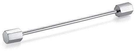 Honey Bear Collier bar de broches Cravate Clip pour hommes Chemise,mariage, fête, Business quotidien cadeau,argent (Hexagone Argent)