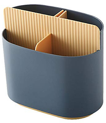 cuiyoush - Portautensili rimovibile per posate, scolaposate e lavandino, multifunzione, con forchetta, bacchette, doppio strato, per scolapiatti, colore: Blu scuro