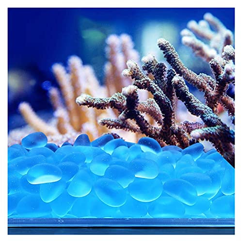 Leuchtende Steine Blaue Glasstein for Aquarium, Kerzentray Topfeding Party Dekoration Kies, 500g