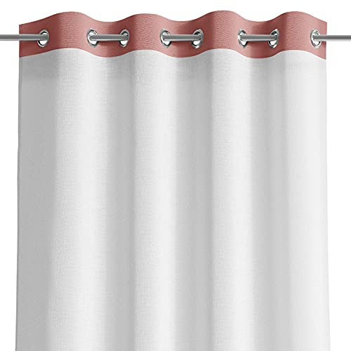 AmeliaHome Ivette - Tenda semitrasparente, 140 x 270 cm, 1 pezzo, effetto velluto, colore: rosa antico