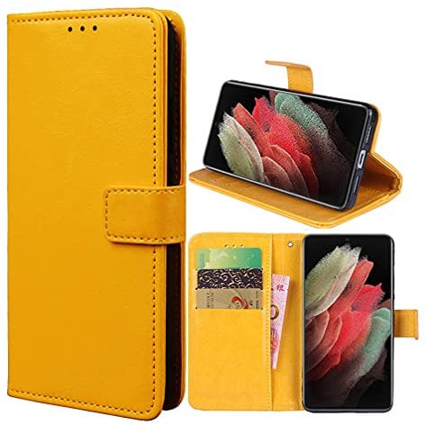 TIANCI Case for iPhone 11 Case Leather Wallet Case Flip Stand View Cover with Card Slots Compatible with iPhone 11 Phone Cover, Yellow