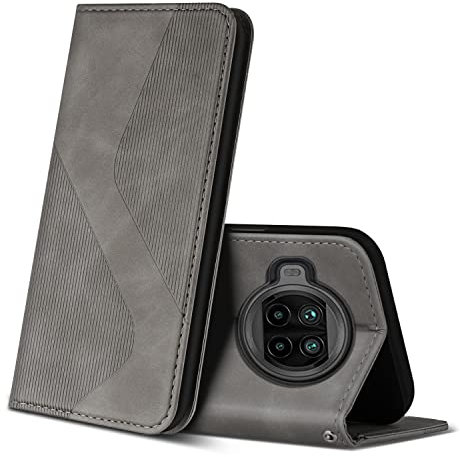 ZONNAVI Hülle für Xiaomi MI 10T Lite 5G, PU Leder Handyhülle mit Kartenfächer und Standfunktion, Lederhülle Flip Wallet Case Schutzhülle für Xiaomi MI 10T Lite 5G (Grau)