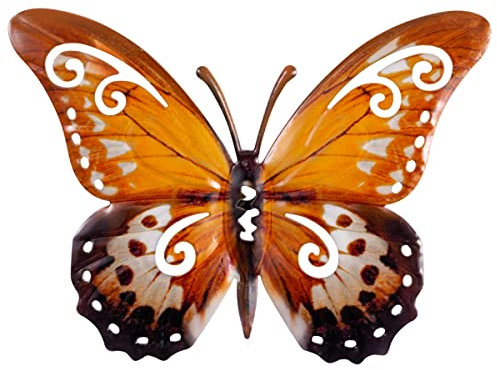 CIM Metall Wand-Deko - Schmetterling Speckled Wood 24cm - tierische 3D Wandbilder - Wandschmuck inkl. praktischer Wandbefestigung - Lebhafte Wandskulptur
