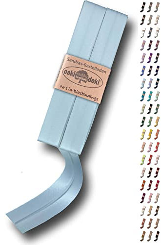 Sandras-Bastelladen Schrägband/Einfassband Satin gefalzt 2m x 20mm 249-Hellblau