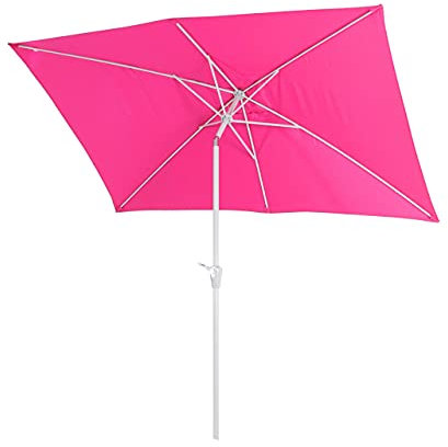 Mendler Sonnenschirm N23AM, Gartenschirm, 2x3m rechteckig neigbar, Polyester/Alu 4,5kg - pink