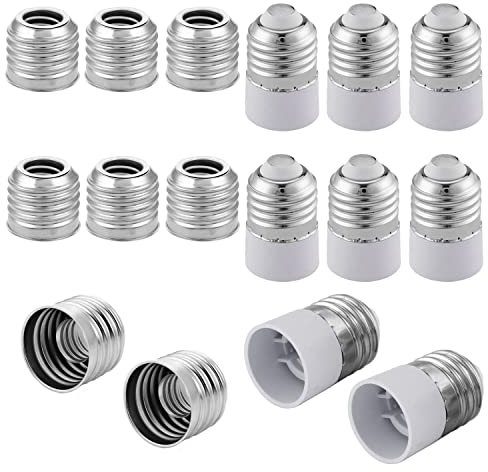 Hoembpn 16 Pcs Adaptateur Convertisseur E27 à E14 Base de Lampe,250V Adaptateur de Douille Ampoule E27 vers E14 pour Ampoules LED et Ampoules à Incandescence