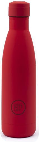 Cool Bottles - Botella de Agua de Acero Inoxidable - 750 ml ml - Vivid Red - 30,5 x 7 cm - Botella Térmica Hermética - Bebidas Frías 36 H y Calientes 18 H - Triple-Cool Technology - Libre de BPA