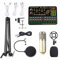 HUIOP Carte son multifonctionnelle Live SK500 et kit de microphone à suspension BM800 Enregistrement de diffusion Ensemble de microphone à condensateur Changeur de voix intelligent Mélangeur audio pou