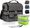 Sac Isotherme Repas 10L Sac à Déjeuner Isotherme Portable Sac à Lunch Isolé avec 2 boîte à lunch pliable et couverts pour Femmes Hommes et Étudiants à l’École et au Bureau(Grey+2 Boîte à Lunch)-X