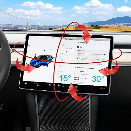 Screen Swivel Mount, for Model 3 2017-2023 and Model Y 2020-2023, Model 3/Y Accessories, GPS Navigation Screen Rotating Holder, Centre Consoles Navigation Screen Four Direction