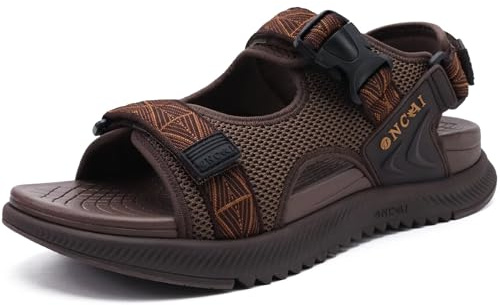 ONCAI Hiking Sandals Men,Arch Support Man Walking Sandals,Breathable Mesh Beach Sandalias and Orthopedic Recovery Sports Slides with Adjustable Strap