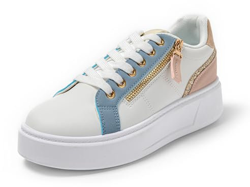 JOMIX Sneakers Donna Casual Scarpe Eleganti Sportive Comode da Ginnastica Scarpe Traspirante Leggere da Camminata Fitness Palestra SD9809 Rosa 38