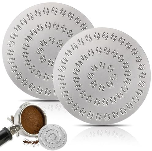 Fentar 2Pc Filtro Cafe 51mm, Acero Inoxidable Filtro Cafetera Italiana, Pantalla de Disco Espresso, Portafiltro, 1,7 mm de Grosor Pantalla de Disco Accesorios Cafetera