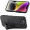 Draamvol for iPhone XR Case with PU Leather Wrist Strap Kickstand Shockproof Bumper Standing Grip Case Protective Soft TPU Slim Fit Cover for iPhone XR Phone Case,Black