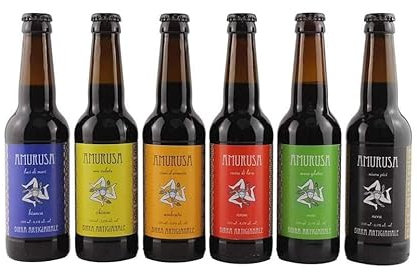Box degustazione Birra Siciliana AMURUSA di produzione artigianale - 6 bottiglie assortite da 330 ml - idea regalo
