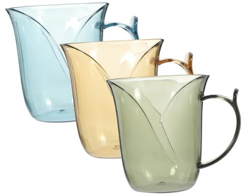 Cabilock 3pièces Tasses De Bain Transparentes Gobelets De Rince-Bouche Réutilisables pour Brosse à Dents Et Bain Tumbler Pratique Plastique Bleu Orange Vert